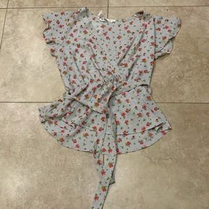 Floral ballerina cut top LG